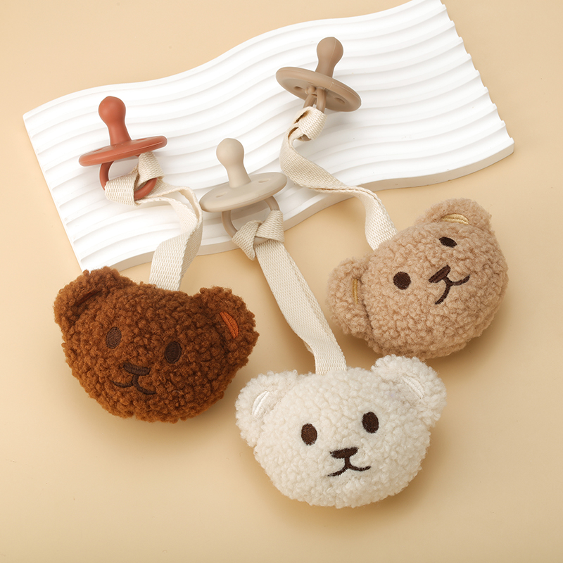 Baby Products Moisturizer - Baby Pacifier Clip Sherpa Plush Bear