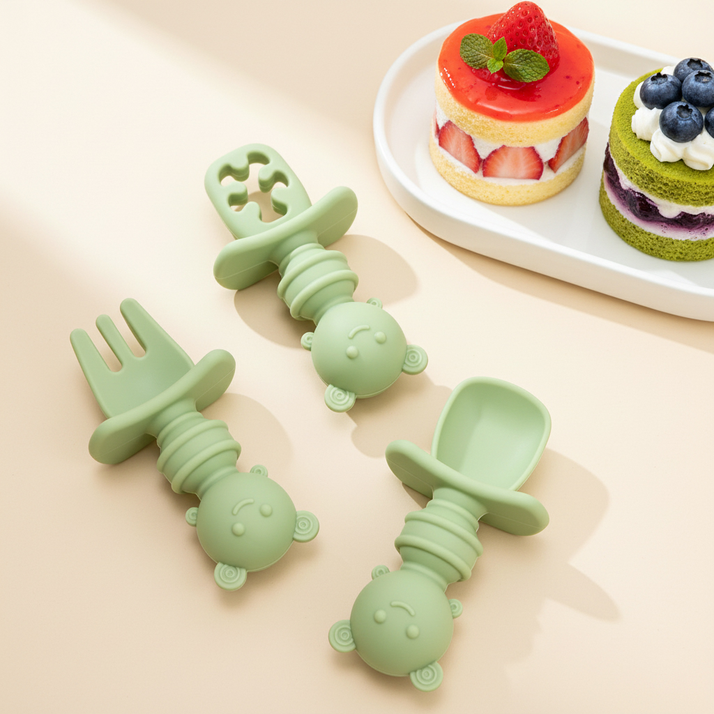 3pcs Short Handle Bee Spoon &  - Baby Led Weaning Set ulasan dan harga
